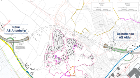 Kartenansicht des Tunnels