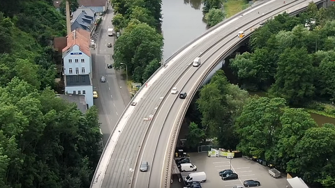 Luftaufnahme einer Straßenkreuzung