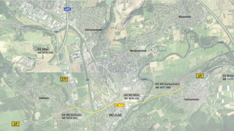 Übersichtskarte zeigt Variante 1.1 (farbige Landkarte)