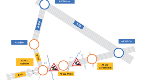 Farbig markierte Darstellung zeigt die Vorabmaßnahmen Ost