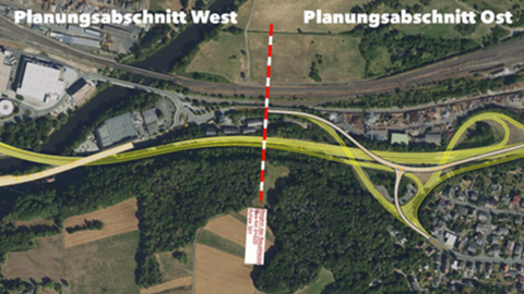 Eine farbig markierte Laufaufnahme zeigt den Streckenverlauf
